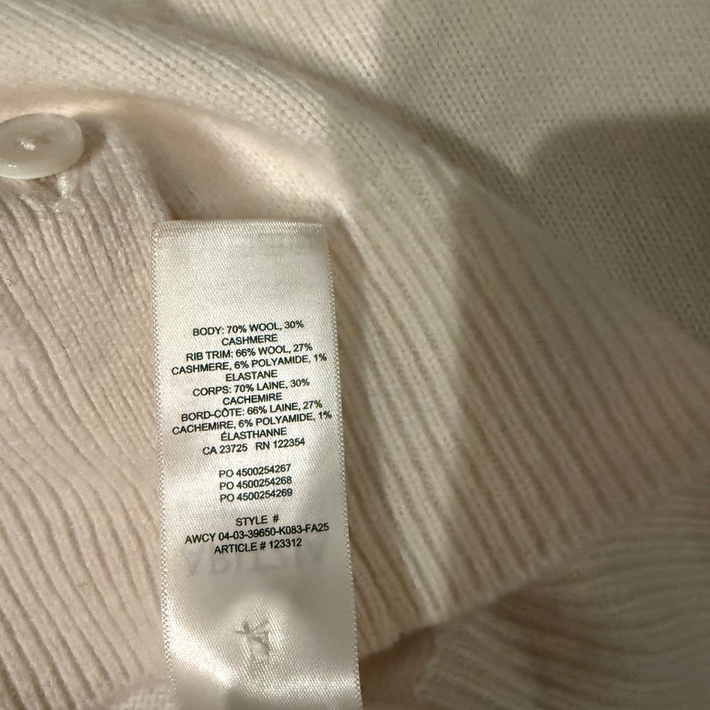 Aritzia Wilfred Essential Wool Cashmere London Cardigan Sz XS - Picture 4 of 5